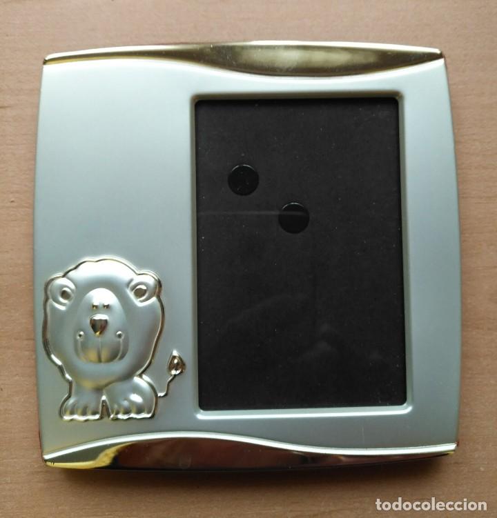 Vintage: Marco fotos / Portafotos / Portarretratos plateado - Infantil - Sin uso - 12.50cm x 12.50cm