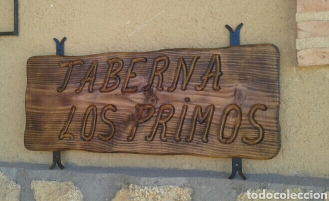 Vintage: cartel de madera rustico tallado , exterior , personalizado