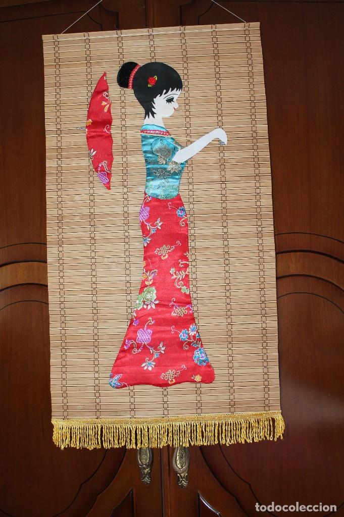 Vintage: ADORNO DE PERSIANA CON MUJER CHINA-VINTAGE