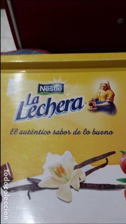 Vintage: Bandeja de metal publicidad la lechera.