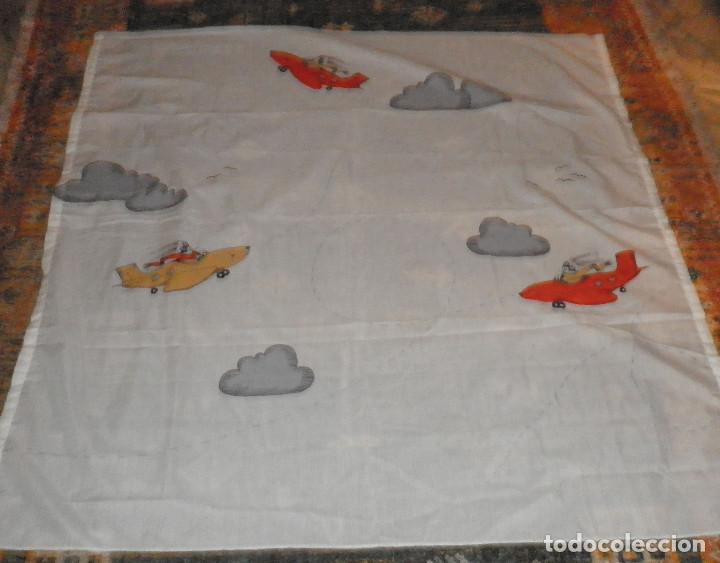 Vintage: dos cortinas para ventana habitacion infantil motivos aviones