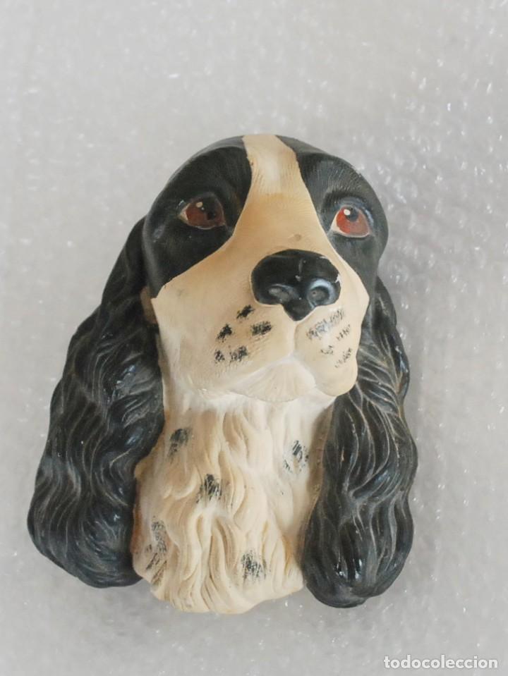 Vintage: CABEZA PERRO COCKER SPANIEL YESO COLGAR MADE IN ENGLAND 1969