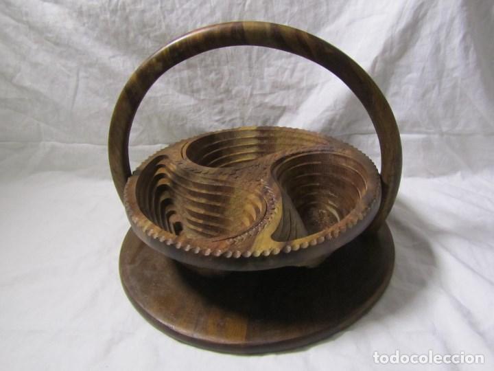 Vintage: Cesta para aperitivos de madera plegable S&iacute;mbolo celta - Foto 5