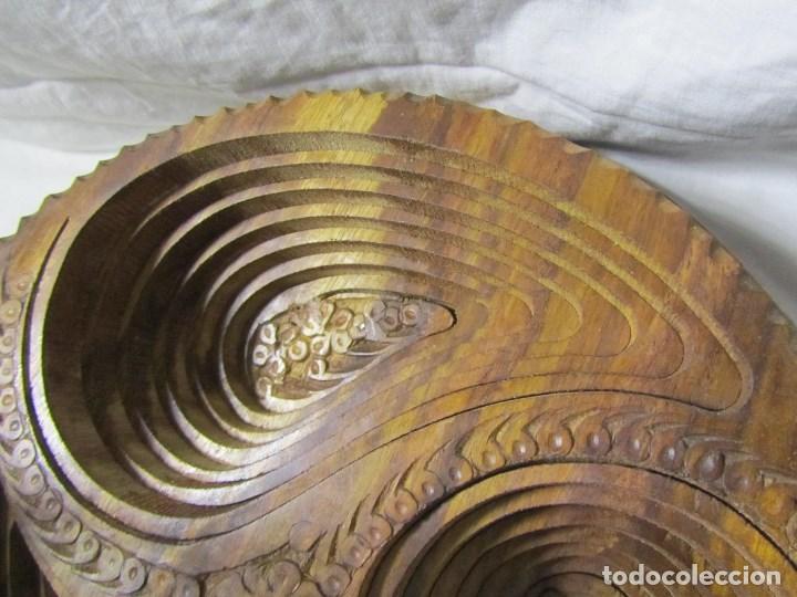 Vintage: Cesta para aperitivos de madera plegable S&iacute;mbolo celta - Foto 8