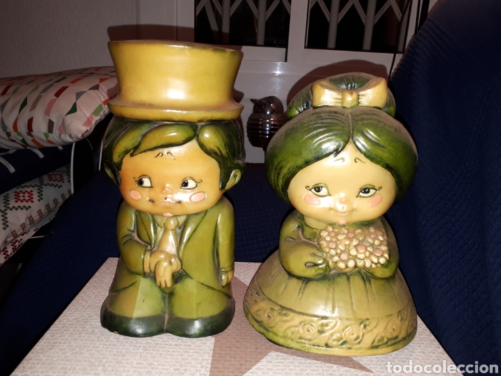 Vintage: Original pareja figuras marido mujer boda de JIAL