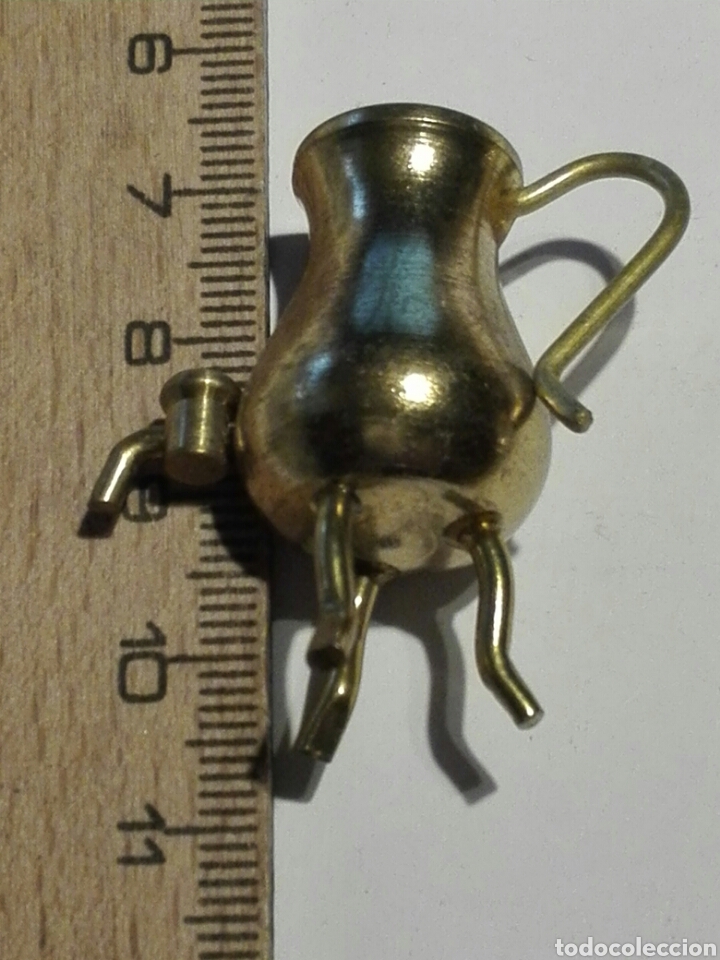 Vintage: MINIATURA DE LAT&Oacute;N.TETERA DE CALDO - Foto 1