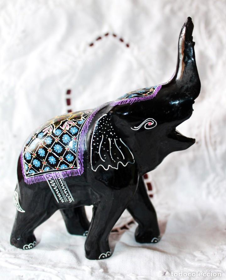 Vintage: ELEFANTE DE MADERA INDU-VINTAGE - Foto 1