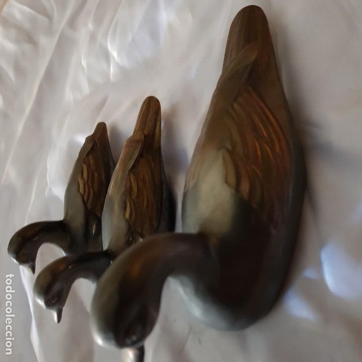 Vintage: TRIO DE PATOS BRONCE - Foto 2