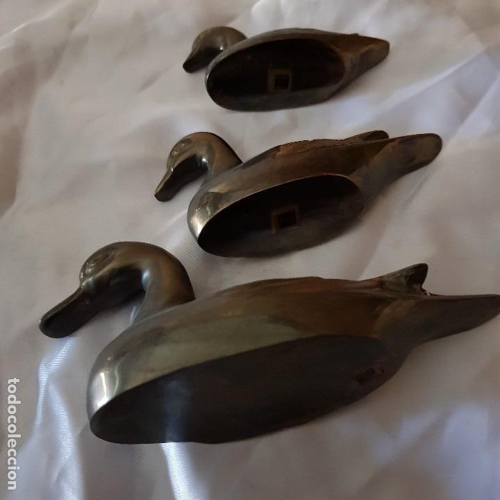 Vintage: TRIO DE PATOS BRONCE - Foto 9