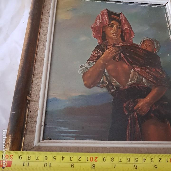 Vintage: CUADRO MUJER CON NI&Ntilde;O - Foto 3