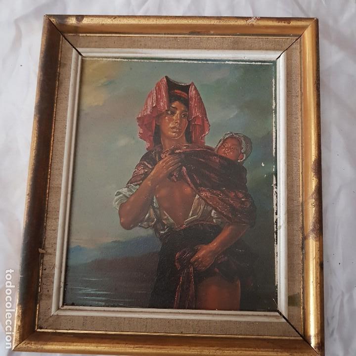 Vintage: CUADRO MUJER CON NI&Ntilde;O - Foto 1