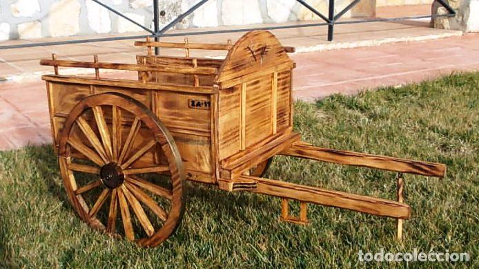 Vintage: carro de bueyes madera, apero de labranza, ape365, canari za-11