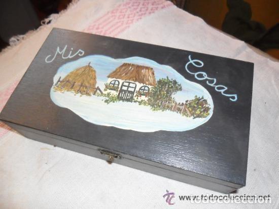Vintage: CAJA DE MADERA DECORADA A MANO - Foto 2