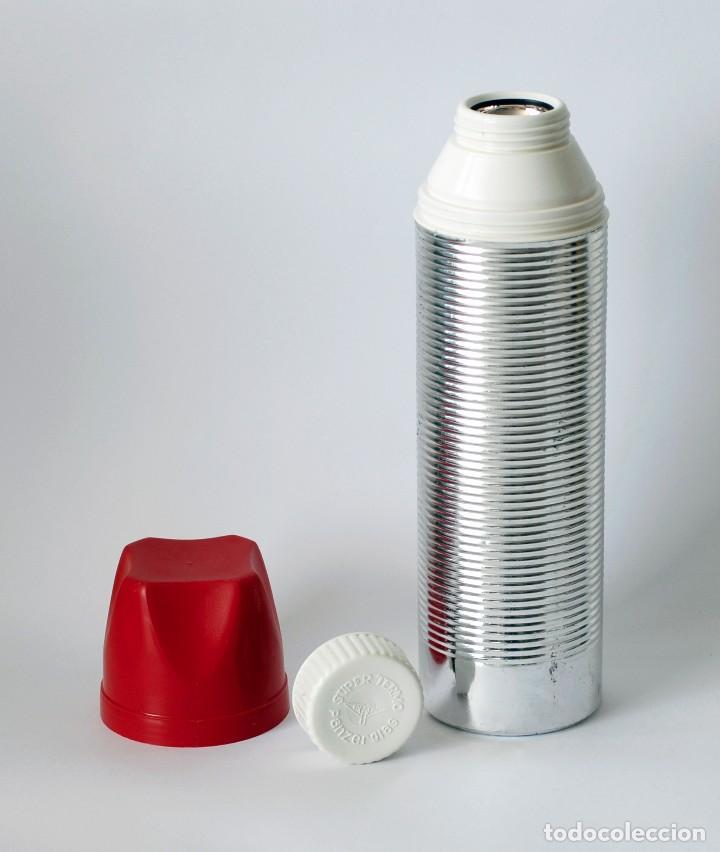 Vintage: Antiguo termo de aluminio, marca Cal Fri, modelo Panzerglas. Original, a&ntilde;os 70. Grande