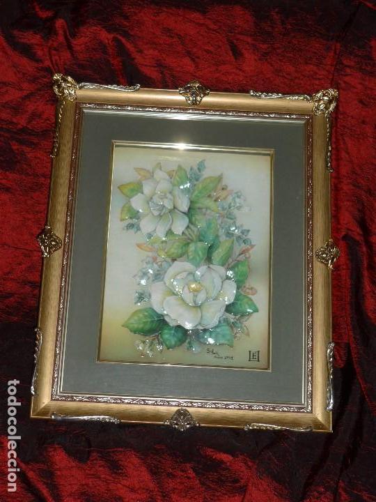 Vintage: 1 CUADRO ECHO A MANO EN RELIEVE. MEDIDAS: 60X50CM.