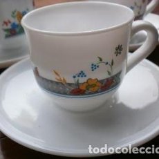 Vintage: TRES TAZAS DE CAFE Y TRES PLATOS ARCOPAL. Lote 124314579