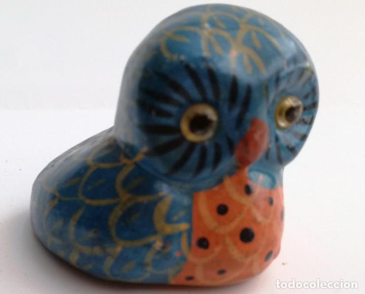 Vintage: Peque&ntilde;o p&aacute;jaro en madera buho - Foto 1