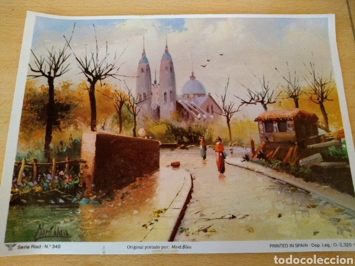 Vintage: **PEQUE&Ntilde;A L&Aacute;MINA PARA ENMARCAR, --- MONT BLAU --- (19/14 cm) A&Ntilde;OS 70 N&deg;340