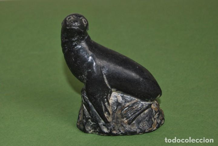 Vintage: PEQUE&Ntilde;A FIGURA TALLADA - FOCA - THE WOLF SCULPTURES - CANADA