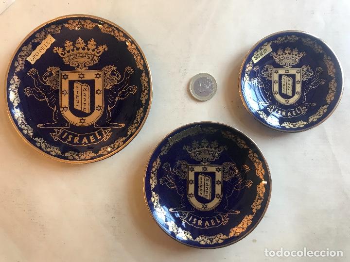 Vintage: Lote de tres platitos jud&iacute;os o hebreos
