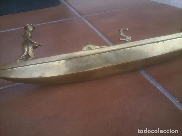 Vintage: ANTIGUA GONDOLA EN BRONCE TRABAJADO - Foto 4