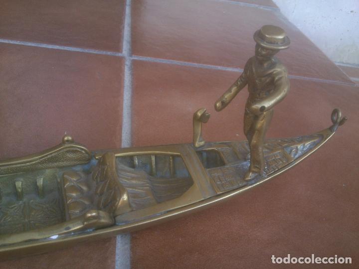 Vintage: ANTIGUA GONDOLA EN BRONCE TRABAJADO - Foto 6