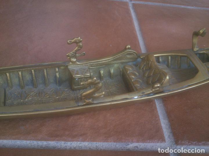 Vintage: ANTIGUA GONDOLA EN BRONCE TRABAJADO - Foto 7