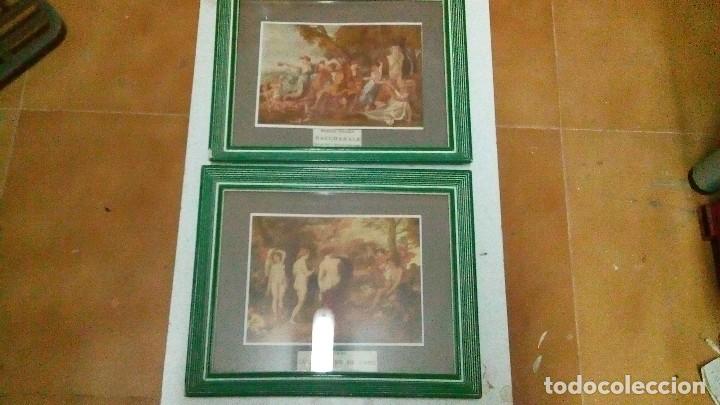 Vintage: 2 cuadros con l&aacute;minas antiguas