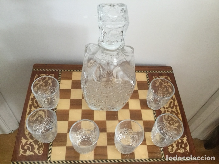 Vintage: CAJA CON JUEGO DE LICOR CON BOTELLA Y 6 VASOS - Foto 1