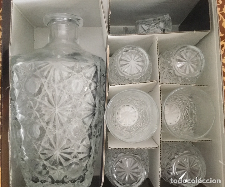 Vintage: CAJA CON JUEGO DE LICOR CON BOTELLA Y 6 VASOS - Foto 3