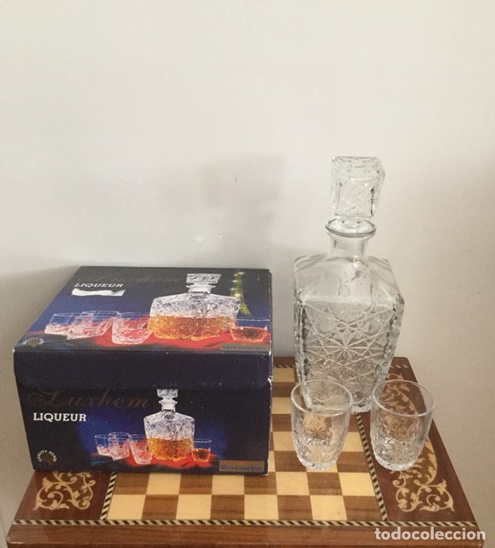 Vintage: CAJA CON JUEGO DE LICOR CON BOTELLA Y 6 VASOS - Foto 7