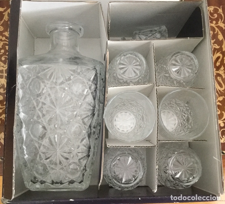 Vintage: CAJA CON JUEGO DE LICOR CON BOTELLA Y 6 VASOS - Foto 10