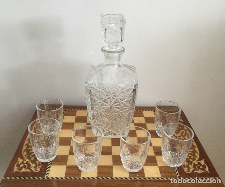 Vintage: CAJA CON JUEGO DE LICOR CON BOTELLA Y 6 VASOS - Foto 11