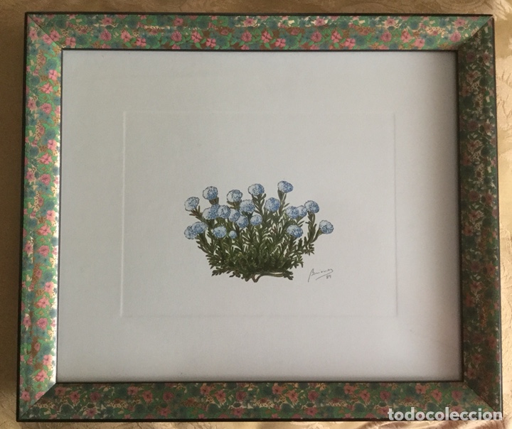Vintage: CUADRO DE FLORES FIRMADO Y ENMARCADO