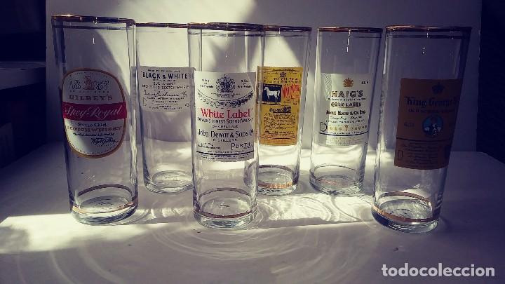 Vintage: 6 vasos largos de whisky a&ntilde;os 60