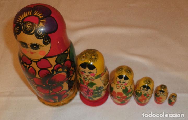 Vintage: mu&ntilde;eca rusa Matriuska autentica cinco mu&ntilde;ecas en el interior - Foto 2