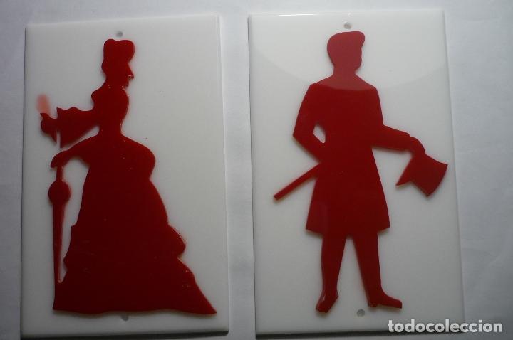 Vintage: siluetas plastico  hombre mujer para puerta water bares,restaurantes etc,