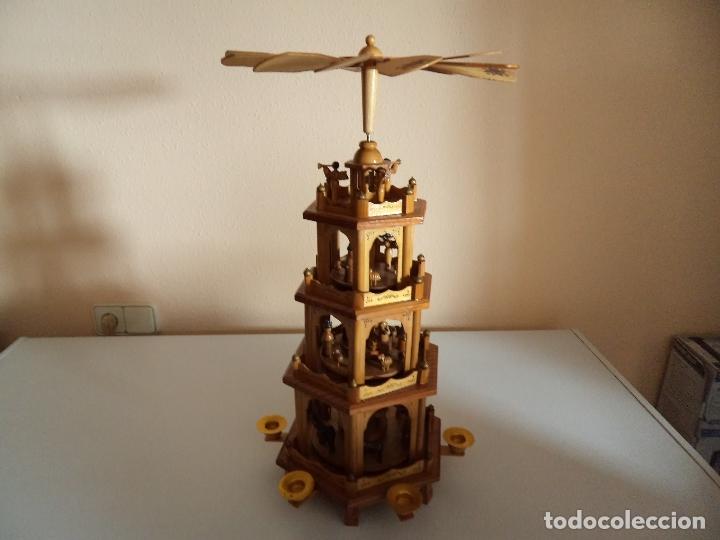 Vintage: Pir&aacute;mide de navidad de madera - Foto 12