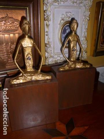 Vintage: PAREJA DE SUJETA LIBROS ORIENTALES. - Foto 4