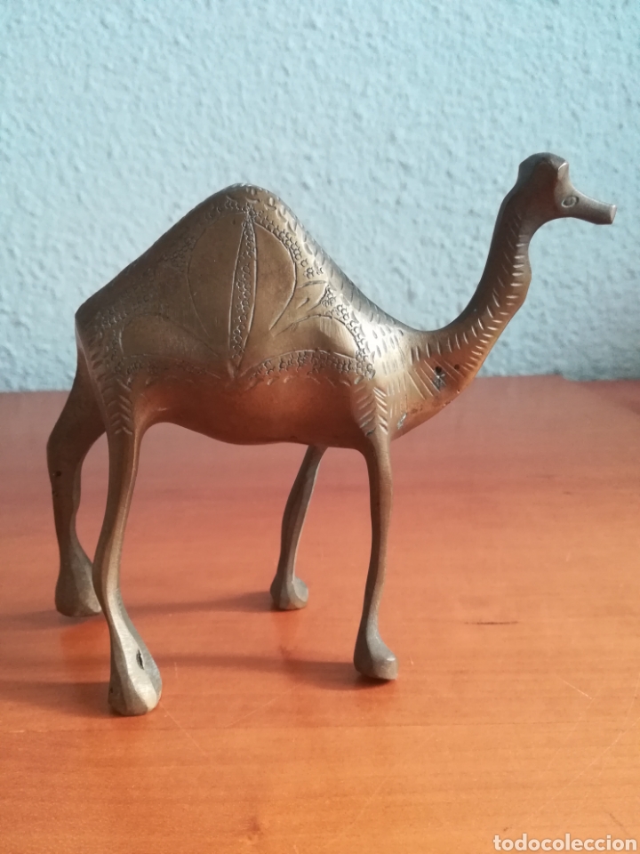 Vintage: Figura dromedario metal - camello T&aacute;nger Marruecos