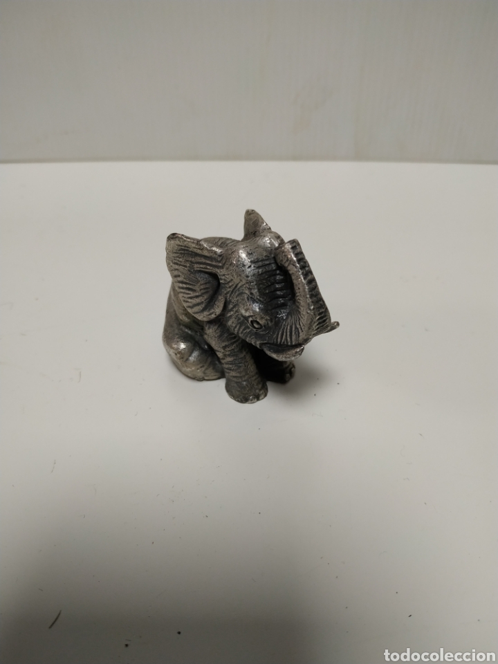 Vintage: Figura de esta&ntilde;o o plomo macizo (elefante) 4 cm