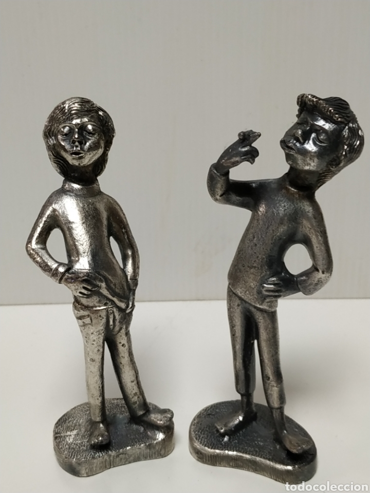 Vintage: Figuras de esta&ntilde;o o plomo macizo (chivos) 12 cm