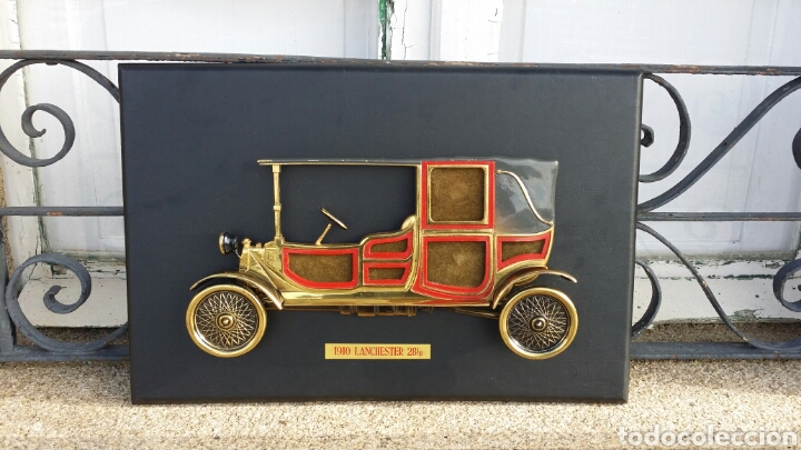 Vintage: Cuadro coche cl&aacute;sico en bronce - Foto 1