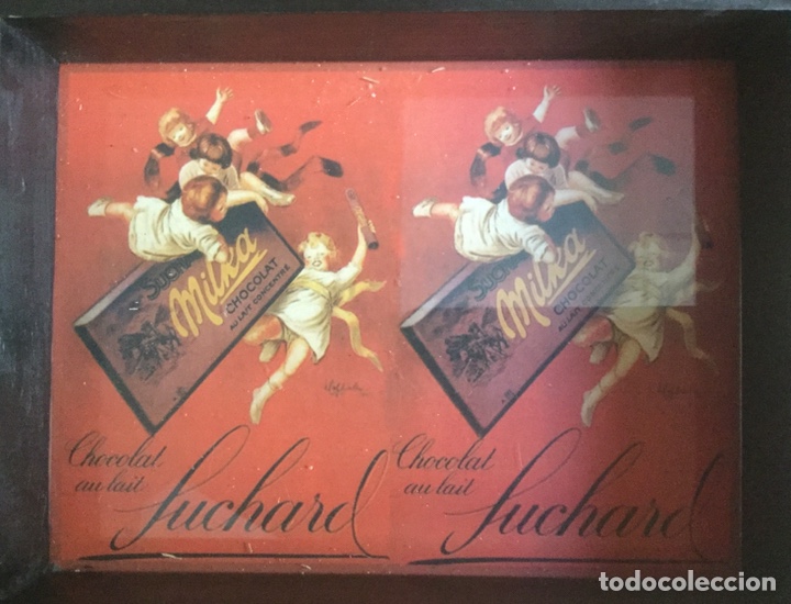 Vintage: BANDEJA DE MADERA Y CRISTAL CHOCOLATE SUCHARD - Foto 4