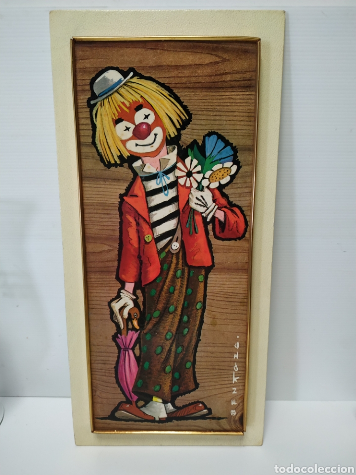 Vintage: Cuadro de lamina de benages 43x20 cm
