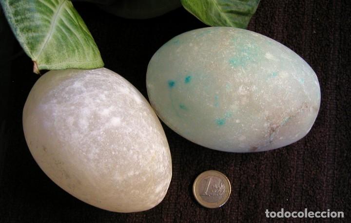 Vintage: DOS HUEVOS GRANDES DE ALABASTRO PARA DECORACI&Oacute;N D&Eacute;CADA DE LOS 80