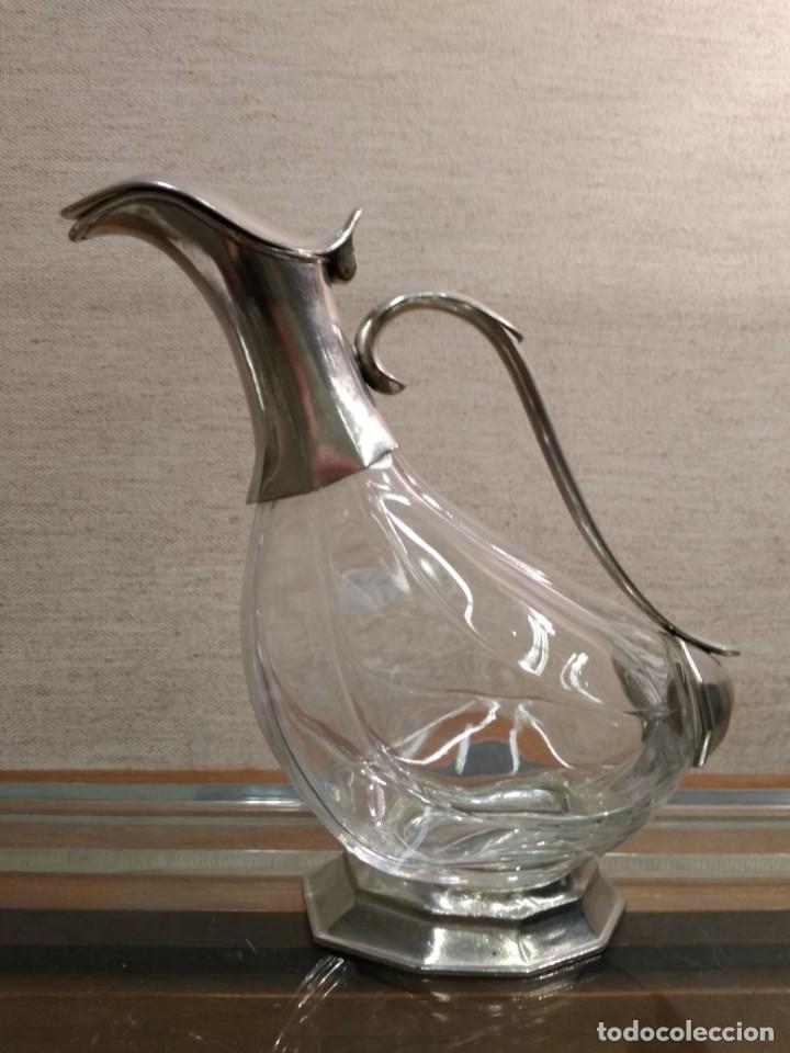 jarra de agua (cristal y plata) - Compra venta en todocoleccion
