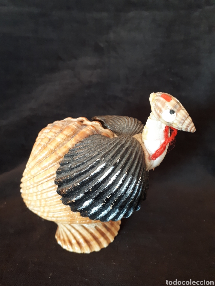 Vintage: Figura pavo conchas - Foto 3