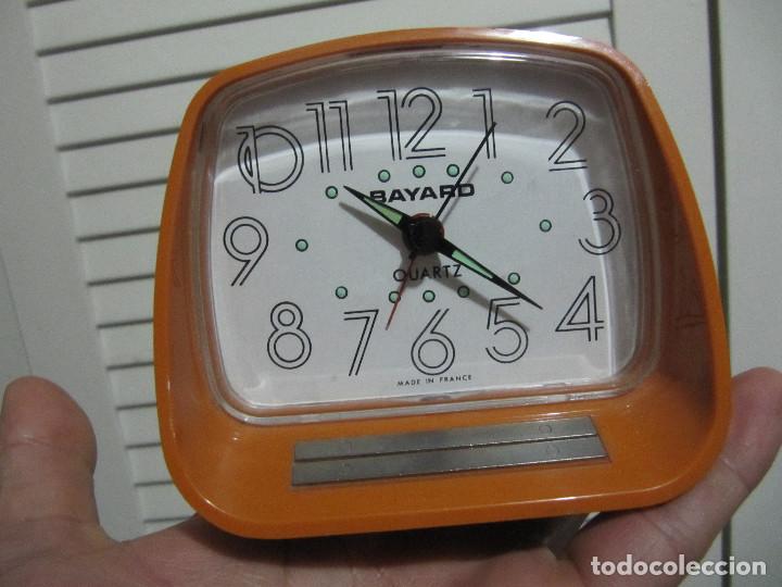 Vintage: RETRO RELOJ DESPERTADOR BAYARD QUARTZ NARANJA MADE IN FRANCE
