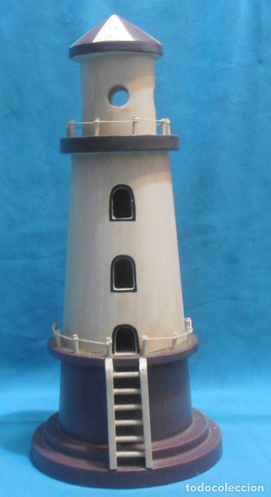 Vintage: FARO DE MADERA, PARA DECORACION MARINERA - Foto 1